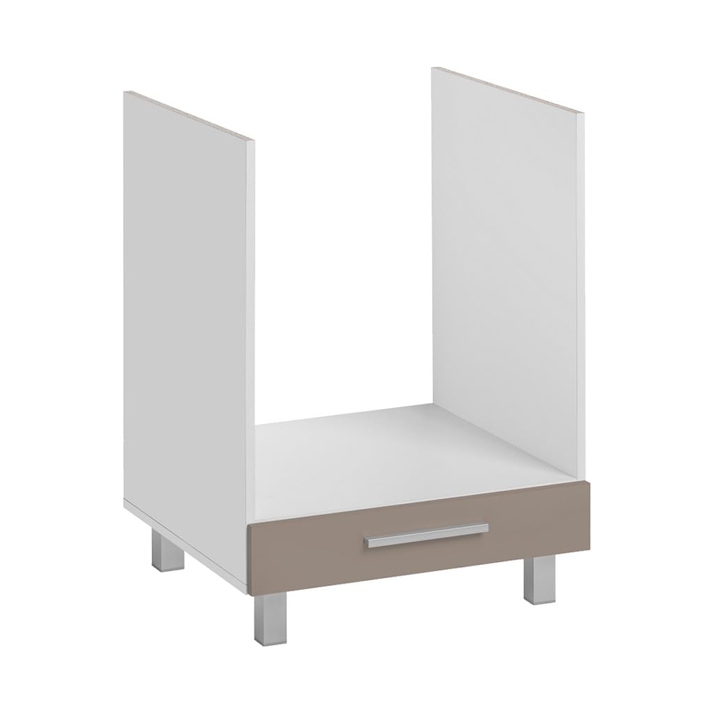 Deconation Meuble De Cuisine Pour Four Encastrable "salma" - Taupe/blanc - L 60 X H 81 Cm