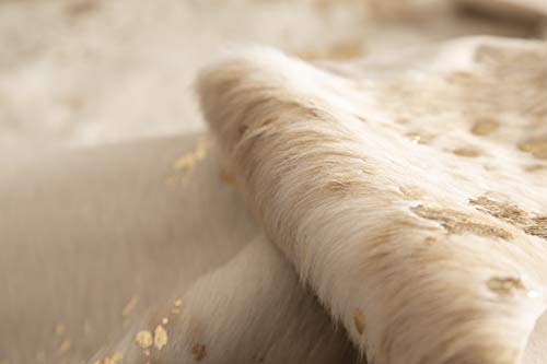 Faux Cowhide Rug - Beautiful Acid Wash Cowhide Rug. Western Throw Rugs For Office, Bedroom, Nursery Or Living Room With Our Rustic Area Rugs For Living Room (Tan Gold) #TOP4