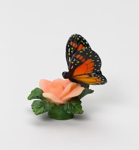 Image of Cosmos Gifts Cold Cast Polyresin Butterfly with Rose Lamp Topper Finial, 1-7 /8 inch H