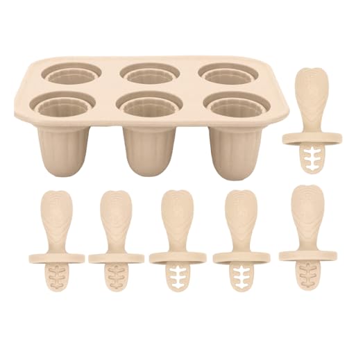 Moldes De Polos De Silicona | 6 Cavidades Moldes Infantiles Para Hacer Polos, de Silicona Reutilizables con Palitos para Helados para Jalea Pudín Fruta Piruletas y Postres