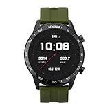 Sekonda 45 mm Herren-Smartwatch mit Herzfrequenz- und Schlafmonitor, tägliche Aktivität, Sport, Musik, Wetter- und Nachrichtenfunktionen, mit Gummiband., Khaki, Einheitsgröße, Sportlich