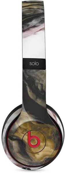 Skinit Decal Audio Skin Compatible with Beats Solo 3 Wireless - Gold Blush Marble Ink Design