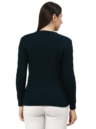 Image of Kalt Women Sweater for Winters Woolen Acrylic Full Sleeve Round Neck Cable Design Cardigan Sweater