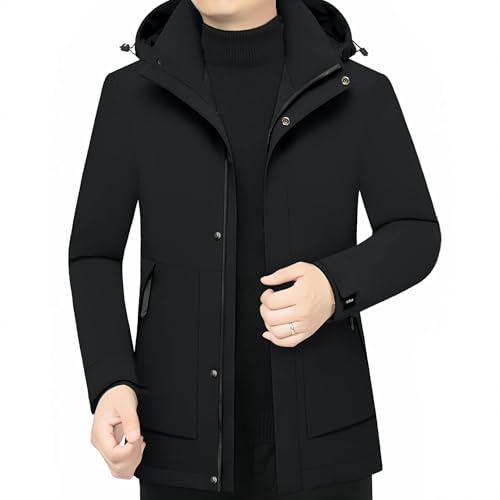 Parka de invierno para hombre de mediana edad con capucha ajustable 4