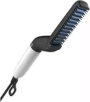 Chapinha para Barba Masculina 2 em 1 – Escova Alisadora Elétrica para Cabelo e Barba – Prancha Quente Masculina – Bivolt – Para Todos os Tipos de Cabelo