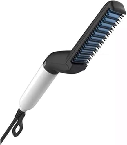 Chapinha para Barba Masculina 2 em 1 – Escova Alisadora Elétrica para Cabelo e Barba – Prancha Quente Masculina – Bivolt – Para Todos os Tipos de Cabelo