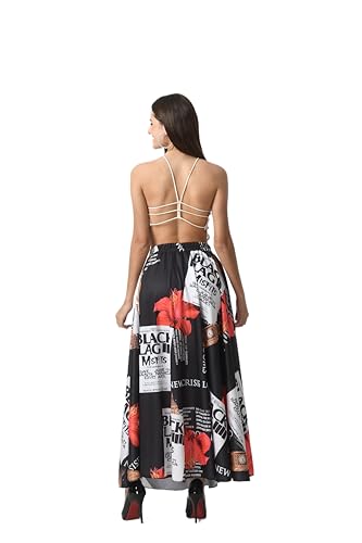 Image of VAGISHA Printed Casual Long Western Skirts for Women's & Girls |Stretchy Flared Maxi Skirt|Elastic Waist Skirts|Western Ethnic Skirts