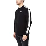 Lonsdale Herren 2 Stripe Langarm Polo Shirt Polohemd Knöpfe Schwarz L