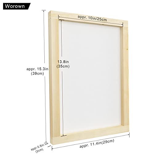 image for Worown 10 X 14 Inch Wood Silk Screen Printing Frame with 110 White Mes