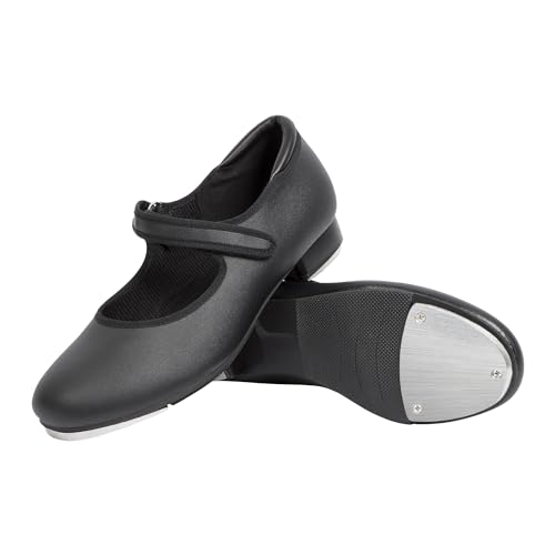 Linodes PU Leather Easy Strap Tap Shoe Dance Shoes for Women and Men's Mary Jane Dance Flat2