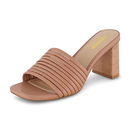 CUSHIONAIRE Women's Irma Strappy Block Heel Sandal +Memory Foam