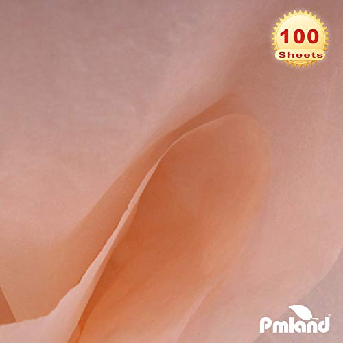 Pmland Premium Quality Gift Wrapping Paper - Peach - 15 Inches X 20 Inches 100 Sheets #TOP3