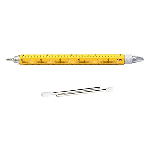 Jadeshay Caneta multiferramenta 6 em 1 com caneta, nível, régua, chave de fenda – caneta tecnológica