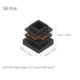 QUARKZMAN 56 szt. kwadratowa plastikowa nasadka, 0,51 "x 0,51" czarna plastikowa nasadka na wąż do 9-11 mm rozmiar wewnętrzny rury metalowe nogi do mebli krzesła