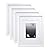 Egofine 11x14 Picture Frames 4 PCS White - Made of Solid Wood for Table Top and Wall Mounting for Pictures 8x10/5x7 with Mat Horizontally or Vertically Display Photo Frame White