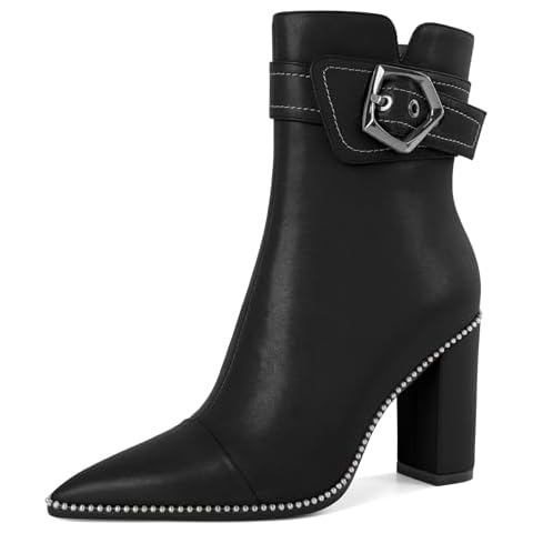 Zamikoo Women's Chunky Heel Ankle Boots Cover