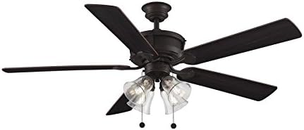 Scholar 60-in Antique Bronze Accent Downrod Mount Indoor Ceiling Fan with Light Kit