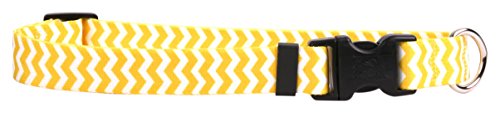Image of Yellow Dog Design Chevron-Lemon Dog Collar 3 /4 inch Wide and Fits Neck 10 to 14 inch, Small