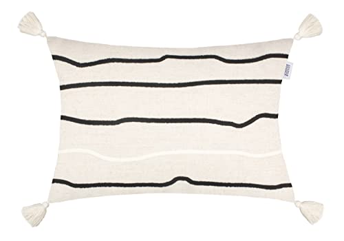 Cojín para sofá bohemio - Funda de cojín decorativa 38 x 58 - Cojín decorativo blanco roto - Funda de cojín sin relleno - Funda de cojín con cremallera - lavable de fácil cuidado Cover