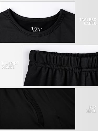 VZV 3 Set Thermal Underwear for Men Fleece Lined Long Johns Mens Thermals Top and Bottom Set Base Layer for Cold Weather3