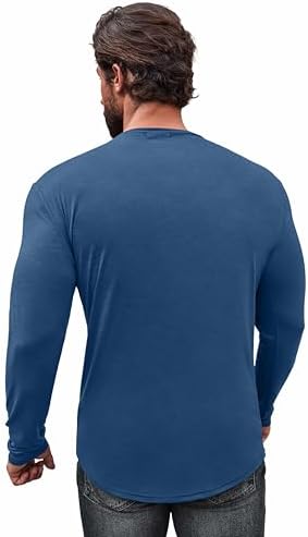 COOFANDY Men 2 Pack Muscle Fitted T Shirt Gym Workout Athletic Long Sleeves Tee