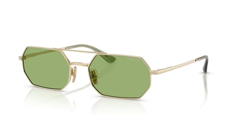 Vogue Eyewear Women's VO4329S Octagonal Sunglasses, Pale Gold/Green, 55 mm2