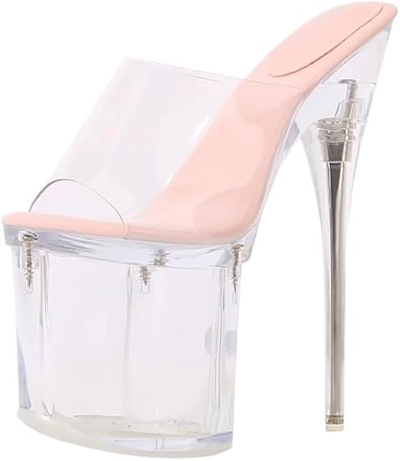 Marivoné® Women Transparent High Heel Sandals | PVC Upper Thin Crystal Style Heel