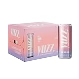 Yuzz - Bebida Refrescante con Vitamina C y Ácido Hialurónico de Origen Vegano, Baja en Calorías, Sin Edulcorantes Ni Azúcares Añadidos - Pack de 12 Latas x 33 cl
