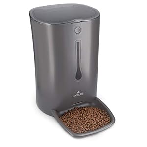 Distributore Automatico di Cibo per Gatti e Cani Navaris - Dispenser Programmabile da 6L per 2-3 kg con Timer e Avviso Acustico, Fino a 4 Pasti al Giorno - 2 Dosatori