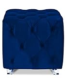 The Vine Square Ottoman Cube Foot Rest – Velvet Acrylic Stool Seat Footrest Living Room Bedroom...