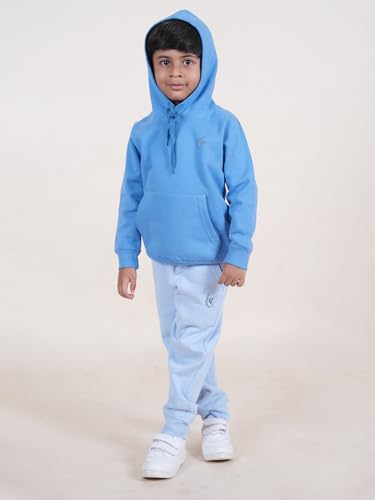 Image of KiddoPanti Boys Solid Fleece Track Pants | Cotton Poly Fleece Fabric | Ankle Length Bottom Rib | 2 Front Patch Pocket | Elastic Waist & Drawcord | Jogger Track Pants for Boys
