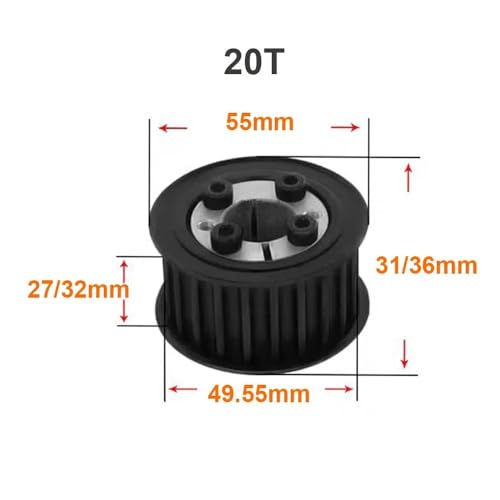 Poulie de distribution HTD8M 20 dents alésage 20mm pour courroie 30mm - 4