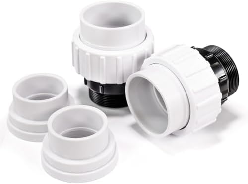 Aquatonics 2-Pack 2-Inch High-Temp PVC Unions - Replacement Connectors For Pentair Whisperflo & Intelliflo Pool Pumps