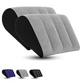 TheClover Portable Inflatable Wedge Pillow Cushion - 2 Pack Body Positioners Foldable Wedge Pillow for Sleeping,Back,Travel,Bed,Leg Elevation with Fast Inflation Deflation(Grey)