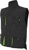 Velilla Homme Rembourré Bicolore Multi-poches ; Couleur Noire Vert Citron Taille Xl Gilet, Noir,vert citron, XL EU