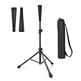 Batting Tee Baseball Tee Softball Tee, Adjustable Height 27-41 Inch Portable Hitting Tee for Youth & Adults, with Carry Bag & 2 Replaceable Rubber Tops, for Baseball Softball Training Practice.