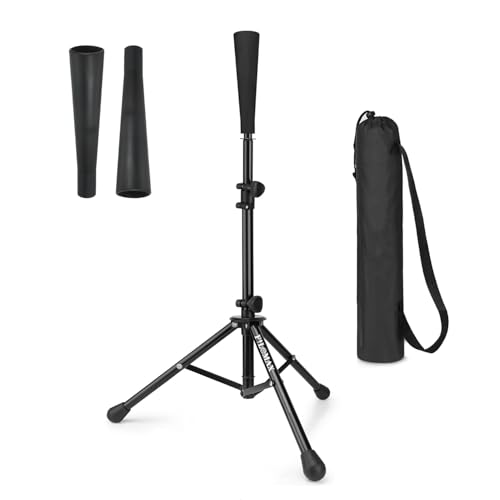 Batting Tee Baseball Tee Softball Tee, Adjustable Height 27-41 Inch Portable Hitting Tee for Youth & Adults, with Carry Bag & 2 Replaceable Rubber Tops, for Baseball Softball Training Practice.