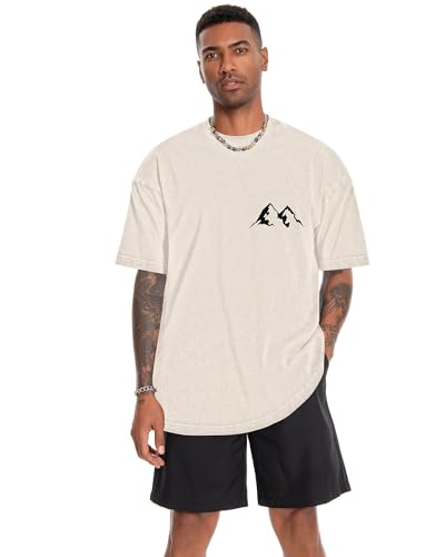 Image of Oversized Tshirts for Men Short Sleeve Vintage Washed Basic Loose Tees 2026