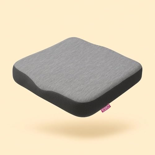 Image of Memory Foam Car Seat Back Support, Orthopedic Lumbar Back Rest for Back Pain Relief, Back Support Pillow for Office ChairCarBack Support Pillow,-Seat Cushion (Grey, Chair Squre CUSION)