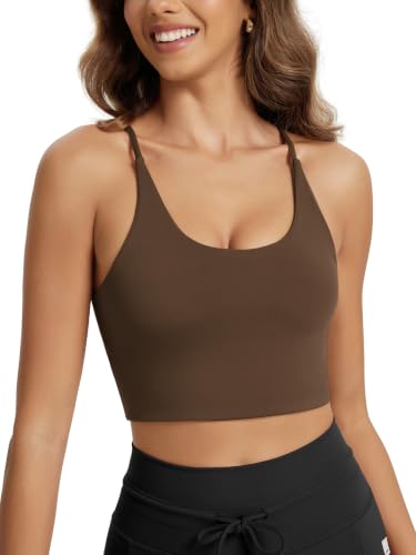 Image of ODODOS Halter Sports Bra for Women Non Padded Strappy Cropped Tops Workout Yoga Crop