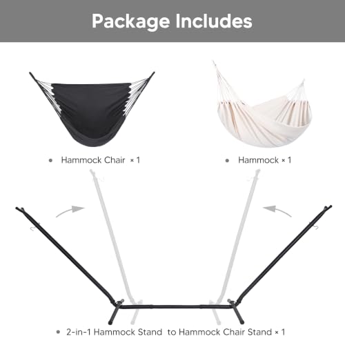 Image of SUNCREAT 2-in-1 Hammocks Convertible Portable Hammock with Stand, Natural