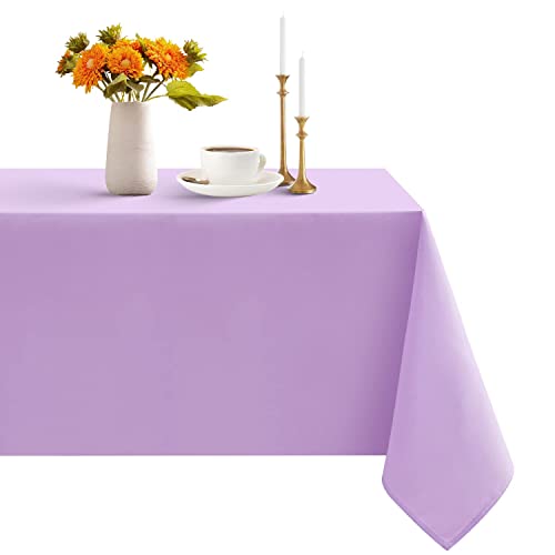 Romanstile Spring Rectangle Tablecloth - Waterproof and Wrinkle Resistant Washable Polyester Table Cloth for Kitchen Dining/Party/Wedding Indoor and Outdoor Use (60 x 84 inch, Lavender)