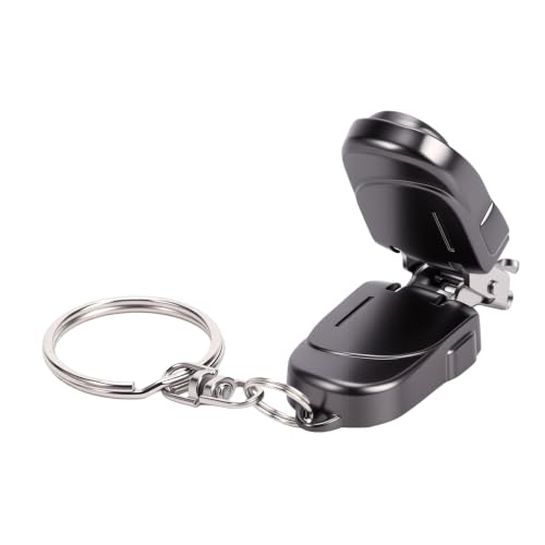 Image of ASHATA Pocket Nail Clipper for Keychain | Foldable Stainless Steel Travel Nail Clipper Backpack Shape (Silver Black)