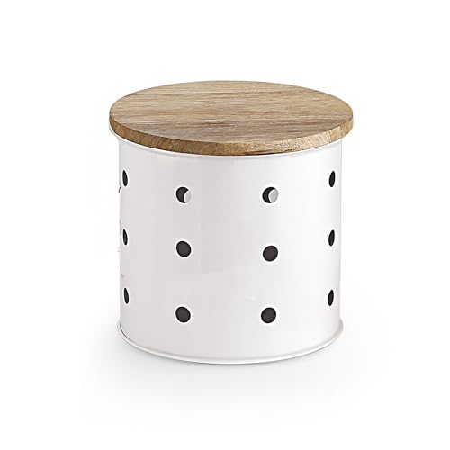 Image of HAZEL Garlic Storage Container for Kitchen | Garlic Container for Storage, White, 1 kg apx.