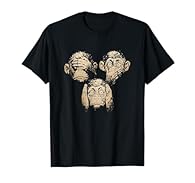 Three wise monkeys design. funnyy, see no evil hear no evil speak no evil Lightweight, Classic fit, Double-needle sleeve and bottom hem
