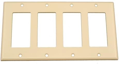 Leviton 4-Gang Decora/GFCI Device Wallplate, Standard Size, Thermoset, Device Mount, 80412-T, Light Almond image 4