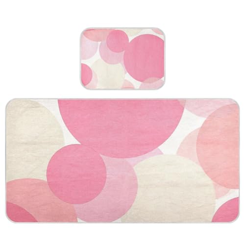 Polka Dot Round Modern Pink Cooling Baby Mattress Protector pad 28