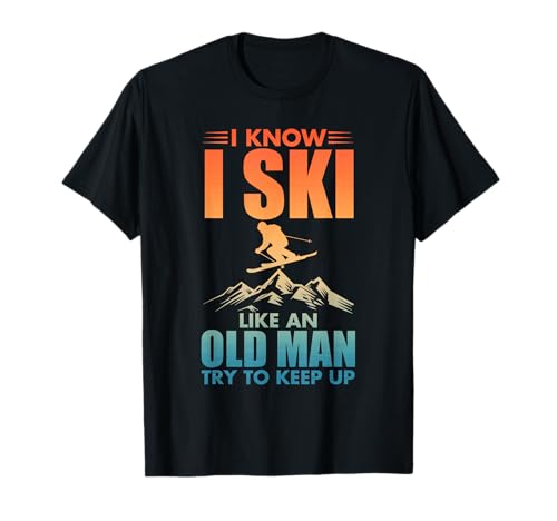 Best Ski Art For Grandpa Men Skiing Nordic Skier Skiing T-Shirt