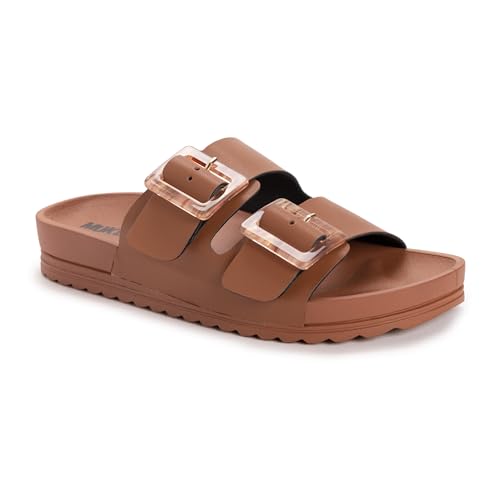 MUK LUKS Women's Grand Cayman Sandal, Cognac, 8
