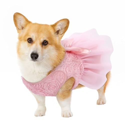 ASENKU Vestido para cachorro vestido de casamento para animais de estimação princesa renda filhote r
